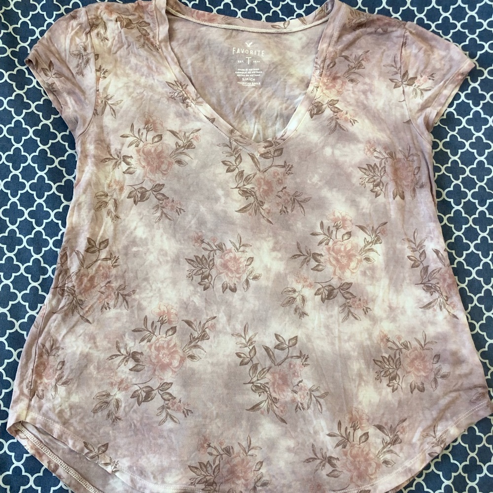 American Eagle, S, patterned, short-sleeve T-shirt
